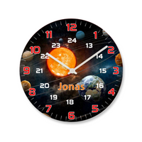 Kinderwanduhr Planeten Sonne Universum Lernuhr Wanduhr personalisiert Uhrwerk lautlos