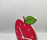 Uhr Apfel rot Küchenuhr Obst Wanduhr Holz Uhrwerk lautlos faramosa