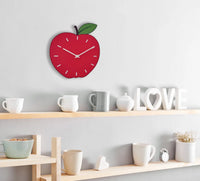 Uhr Apfel rot Küchenuhr Obst Wanduhr Holz Uhrwerk lautlos faramosa