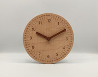 Lernuhr Holz 20 cm Uhr lesen lernen Holzzeiger Sekunden / Minuten