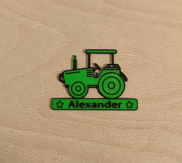 Türschild Traktor grün Kinderzimmer Namensschild Jungen Mädchen personalisiert mit Namen Bauernhof