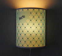 Kinderlampe LED Wandlampe Kinderzimmer Nachtlicht Schlummerlicht Sterne personalisiert Holz Lampe  faramosa
