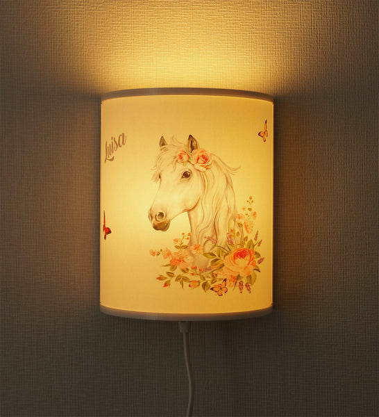 Wandlampe Pferd Kinderlampe Led personalisierte Mädchen Kinderzimmer Lampe  faramosa