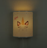 Wandlampe Katze Einhorn Kinderlampe Led personalisierte Mädchen Kinderzimmerlampe  faramosa