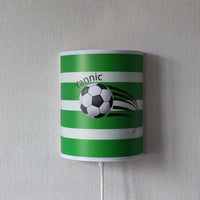 Wandlampe Fußball Kinderlampe Led personalisiert Jungen Mädchen Kinderzimmer Lampe Grün  faramosa