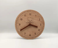 Lernuhr Holz 20 cm Bär Uhr lesen lernen faramosa