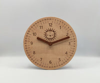 Lernuhr Holz 20 cm Löwe Uhr lesen lernen 6 mm dickes Holz Uhrzeit lernen Kinderuhr 100% Handarbeit